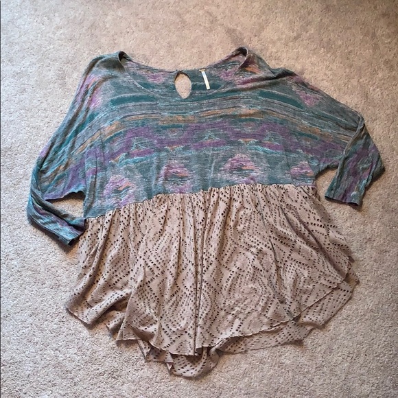 Free People Tops - Free People perforated long sleeve tunic